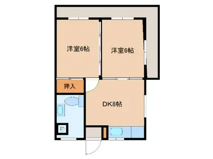 SOL NERO(2DK/3階)の間取り写真