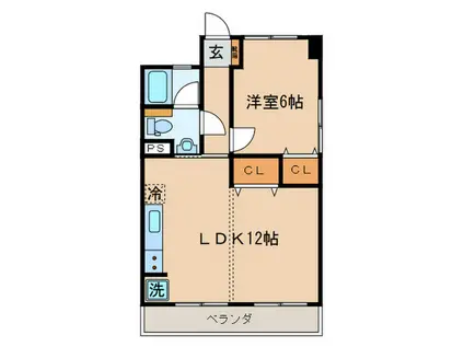 ヨコタコーポ(1LDK/3階)の間取り写真