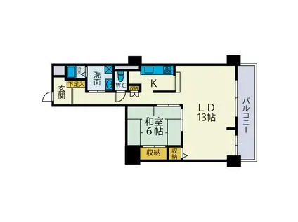 リヴァージュ21(1LDK/13階)の間取り写真
