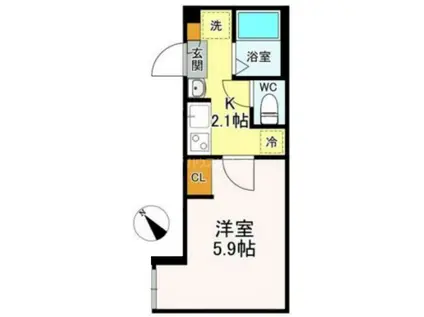 フロレスタ池袋本町(1K/2階)の間取り写真