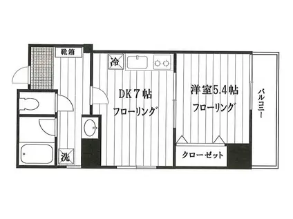 サンフラワーII(1DK/1階)の間取り写真