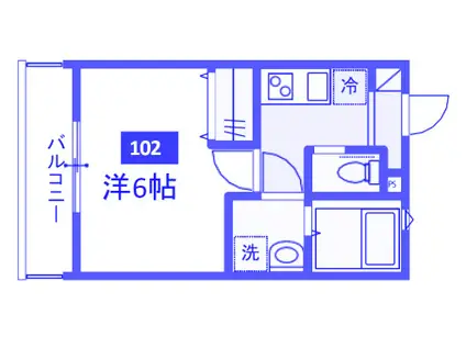 MELDIA岩槻V(1K/1階)の間取り写真