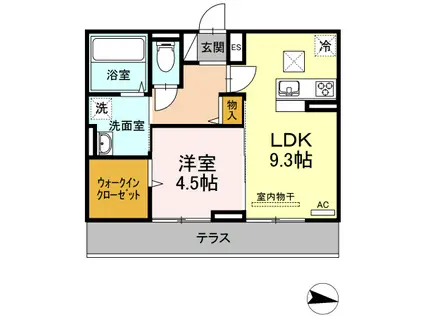 フレッチェ・ボスコV(1LDK/1階)の間取り写真