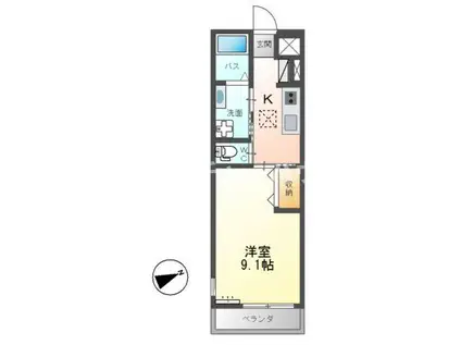 コンフォール佐和(1K/1階)の間取り写真