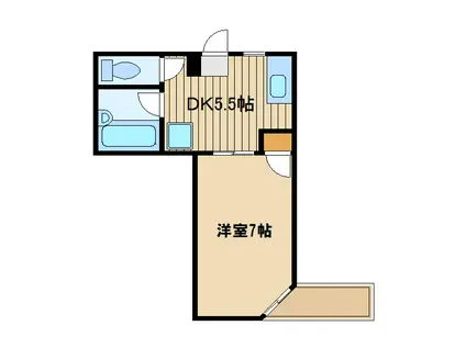 カネサカ第2関口マンション(1DK/5階)の間取り写真