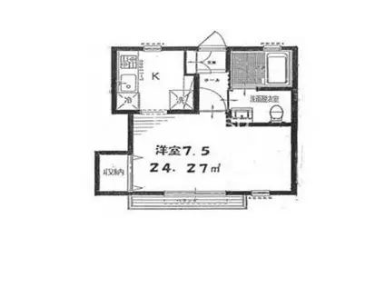 ノーブルコート(1K/1階)の間取り写真