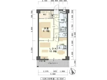 カーサ壱番館(1LDK/1階)の間取り写真