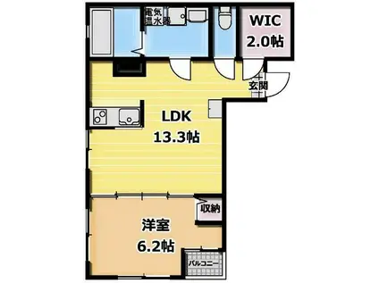 ミヤコウエスト(1LDK/2階)の間取り写真