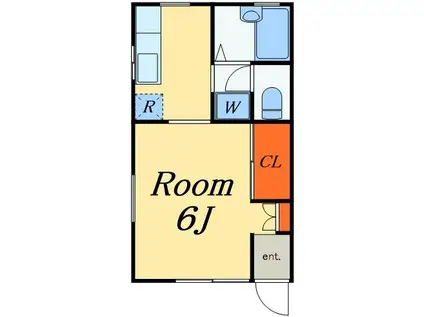 メゾンプティ(1K/1階)の間取り写真