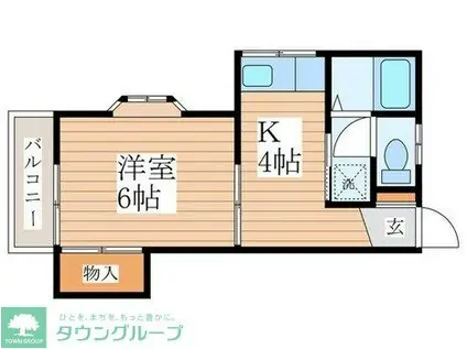 グレス花小金井(1K/2階)の間取り写真