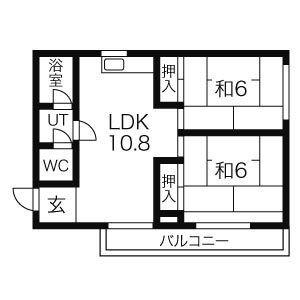 ヴィラコスモス稲沢(2LDK/2階)の間取り写真