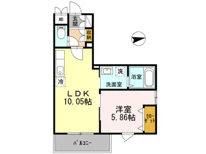 ナチュール浜田山(1LDK/1階)の間取り写真
