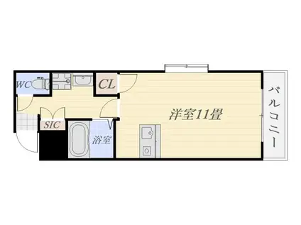 オーシャン97(ワンルーム/3階)の間取り写真