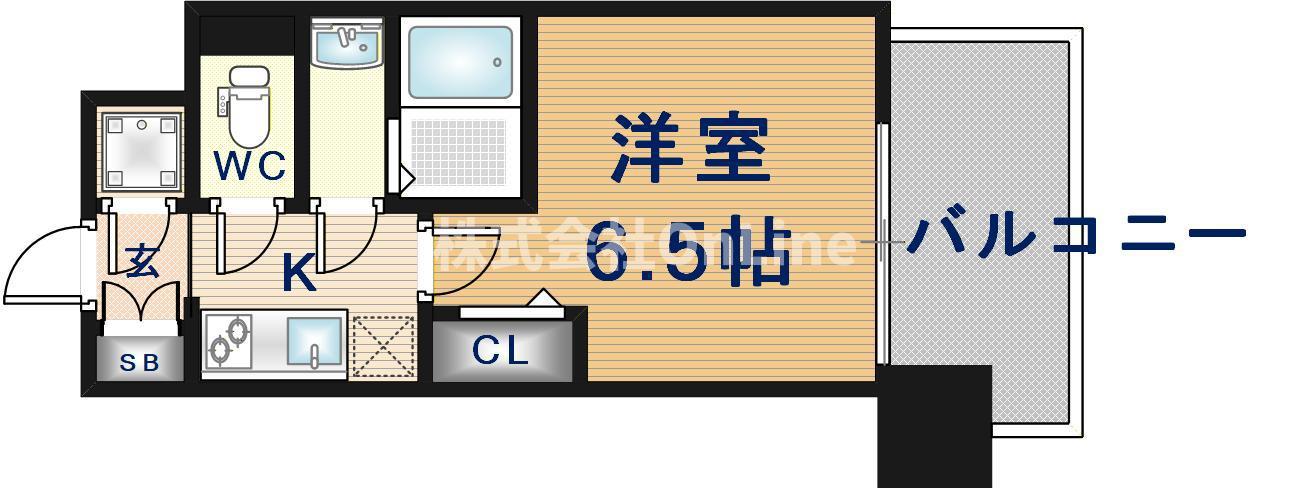 レジュールアッシュ緑橋駅前(1K/11階)の間取り写真