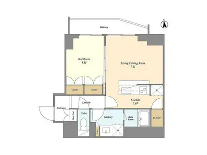 グランデ エテルノ(1LDK/11階)の間取り写真