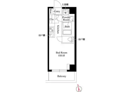グリシーナ横浜桜木町(ワンルーム/2階)の間取り写真