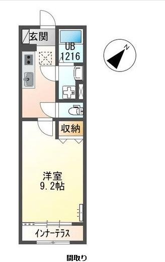 スイートテラス寺島町(1K/2階)の間取り写真