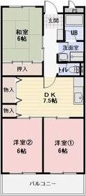 LIMPIA村瀬(3DK/2階)の間取り写真