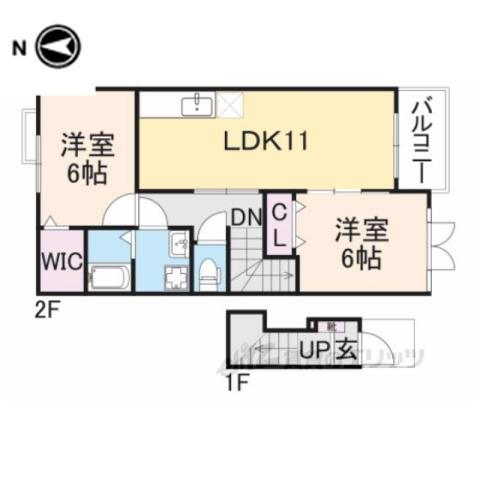 フレイズ1・2(2LDK/2階)の間取り写真