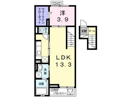 アベリア(1LDK/4階)の間取り写真