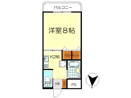 プリーマT(1K/3階)の間取り写真