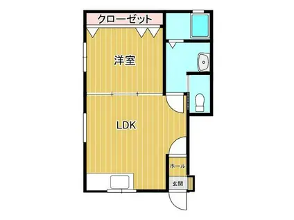 カーサマリン(1LDK/1階)の間取り写真