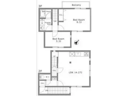 グレーシャーブルー(2LDK/2階)の間取り写真