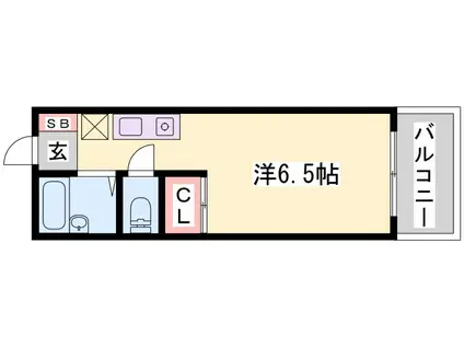 フェリーチェ垣内(ワンルーム/2階)の間取り写真