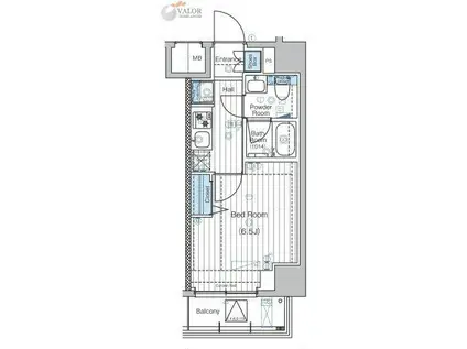 MAXIV横浜吉野町ノース(1K/2階)の間取り写真