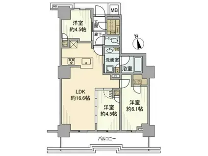 BRILLIATOWER聖蹟桜ヶ丘BLO(2LDK/20階)の間取り写真