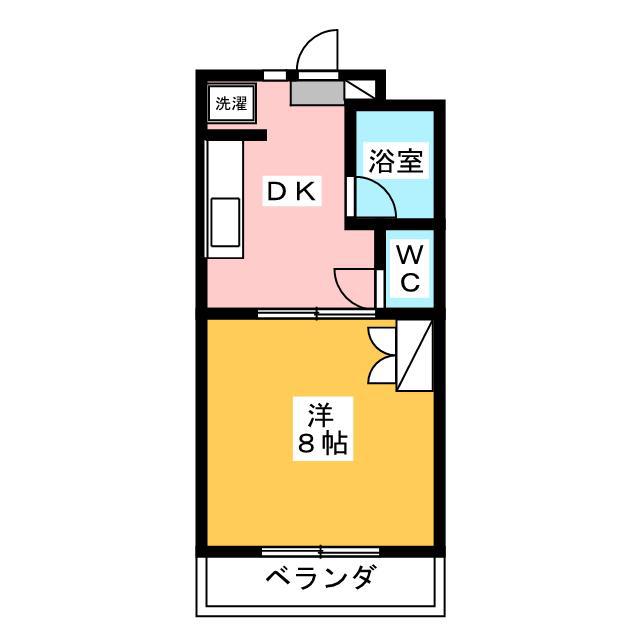 エル・ドラード(1DK/2階)の間取り写真