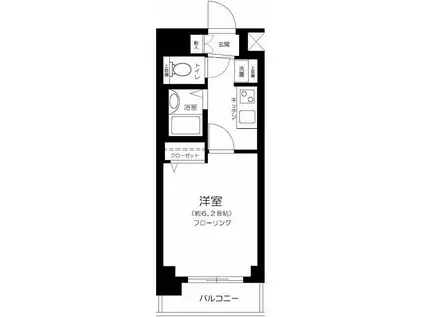 グローバン本所吾妻橋(1K/4階)の間取り写真