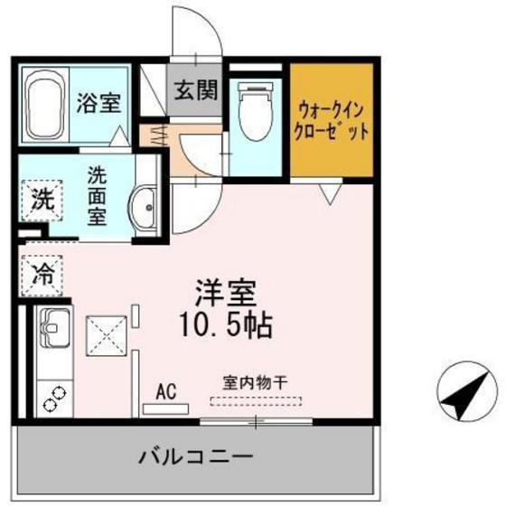 パールメゾン(ワンルーム/1階)の間取り写真