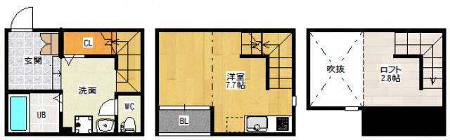 DUPLEST十日市(ワンルーム/1階)の間取り写真