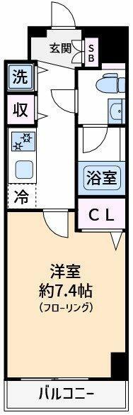 アイルリーヴァ向島(1K/4階)の間取り写真