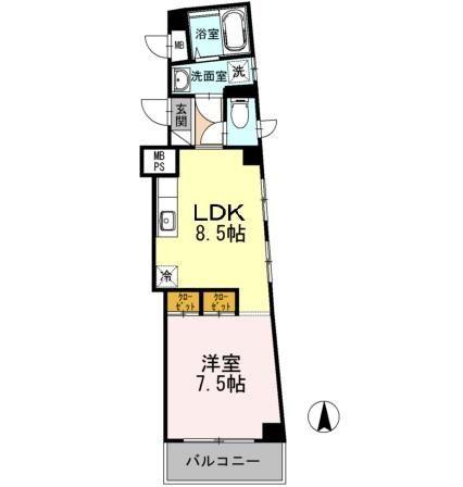 POPS(1LDK/5階)の間取り写真