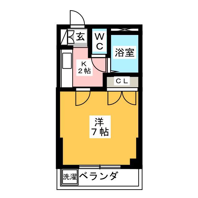 コテージ東海 南棟(1K/1階)の間取り写真