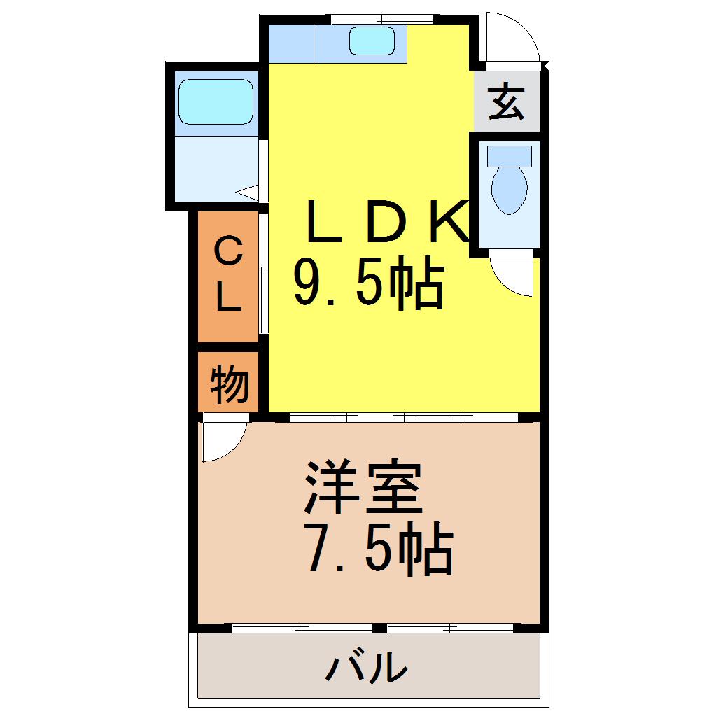 コーポ寿(1LDK/2階)の間取り写真