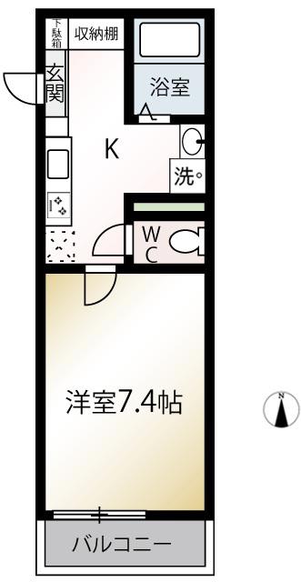 MQUARTO成増(1K/2階)の間取り写真