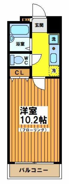 クレアトール(1K/3階)の間取り写真