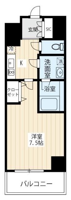 プロスタイルウェルス南千住メディフィス(1K/5階)の間取り写真