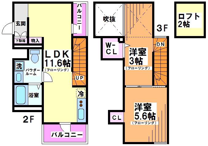 ハルハーレ 当社管理物件(1LDK/2階)の間取り写真
