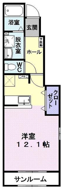 ライフ バーゼ(ワンルーム/1階)の間取り写真