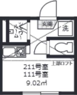 アミティエ東小岩(ワンルーム/1階)の間取り写真