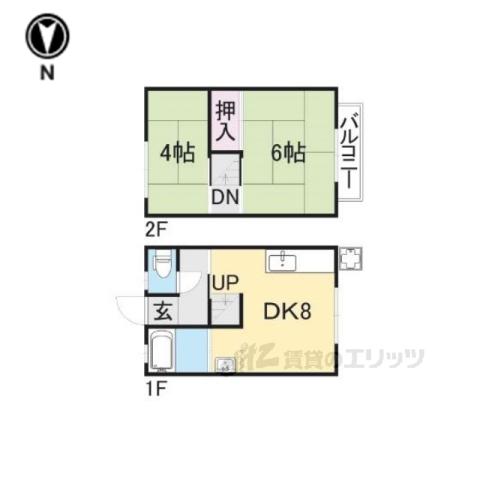 高岡アパート(2DK/1階)の間取り写真