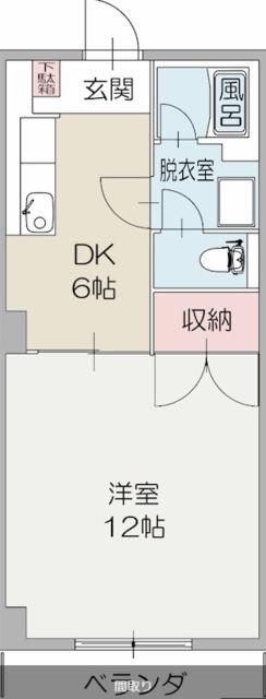 HIトピア富士(1DK/2階)の間取り写真