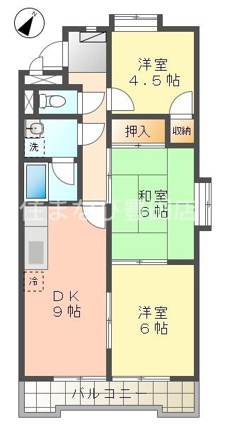 第2みゆきビル(3DK/4階)の間取り写真
