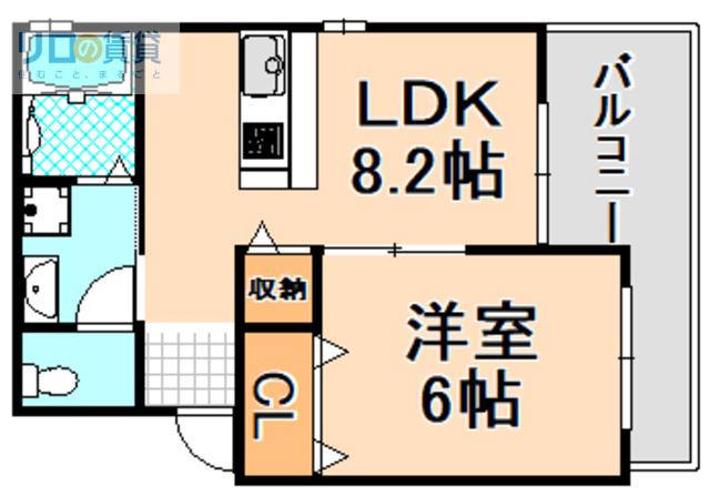 ベルリード宝塚(1LDK/1階)の間取り写真
