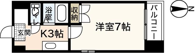バオバブ白島(1K/3階)の間取り写真