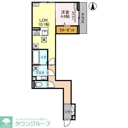 Dアヴァンス高富A棟(1LDK/1階)の間取り写真